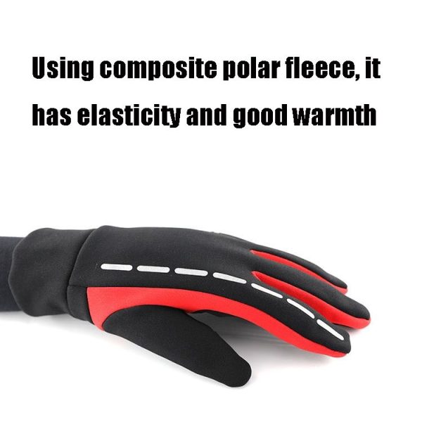QX-2020-007 Plush Warm Waterproof Anti-slip Touch Screen Outdoor Sports Gloves, Size: M (Purple) - Image 3