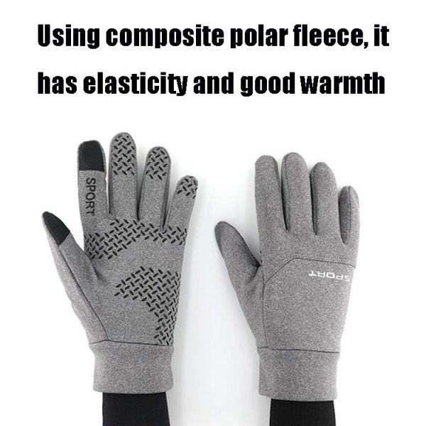 QX-2020-005 Outdoor Cycling Mountaineering Skiing Waterproof Windproof Touch Screen Plus Velvet Warm Sports Gloves, Size: M (Black) - Image 3