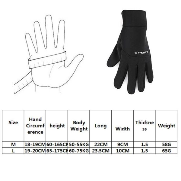 QX-2020-005 Outdoor Cycling Mountaineering Skiing Waterproof Windproof Touch Screen Plus Velvet Warm Sports Gloves, Size: M (Black) - Image 7