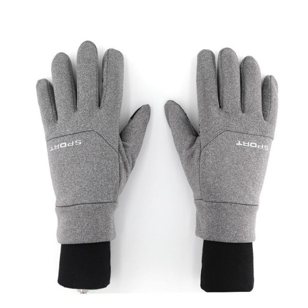QX-2020-005 Outdoor Cycling Mountaineering Skiing Waterproof Windproof Touch Screen Plus Velvet Warm Sports Gloves, Size: L (Gray)