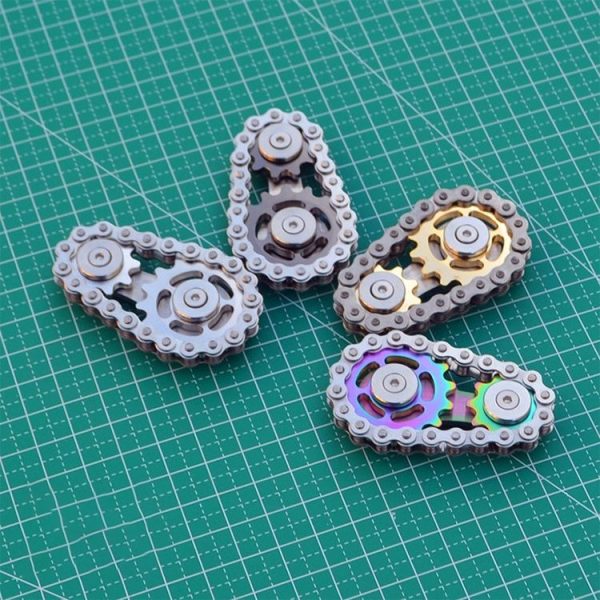Chain Gyro Fingertip Gyro EDC Metal Toy Gear Sprocket Flywheel, Colour: Rainbow Colors - Image 2