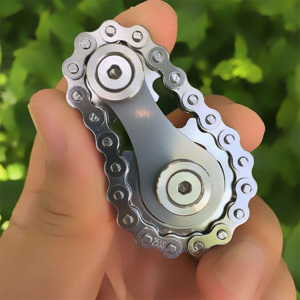 Chain Gyro Fingertip Gyro EDC Metal Toy Gear Sprocket Flywheel, Colour: Rainbow Colors - Image 3