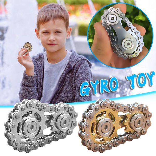 Chain Gyro Fingertip Gyro EDC Metal Toy Gear Sprocket Flywheel, Colour: Rainbow Colors - Image 4