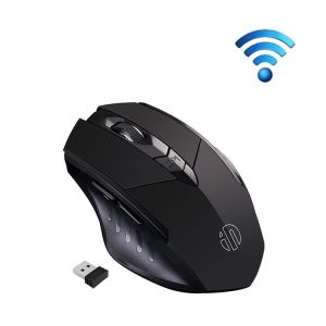 Inphic PM6 6 Keys 1000 / 1200 / 1600 DPI Home Gaming Wireless Mechanical Mouse, Colour: Black Wireless Charging Silent Version