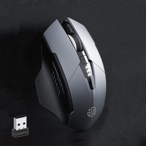Inphic A1 6 Keys 1000 / 1200 / 1600 DPI Home Gaming Wireless Mechanical Mouse, Colour: Gray Wireless+Bluetooth 4.0+Bluetooth 5.0