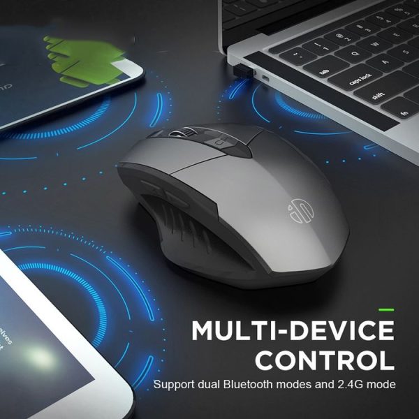 Inphic A1 6 Keys 1000 / 1200 / 1600 DPI Home Gaming Wireless Mechanical Mouse, Colour: Gray Wireless+Bluetooth 4.0+Bluetooth 5.0 - Image 4