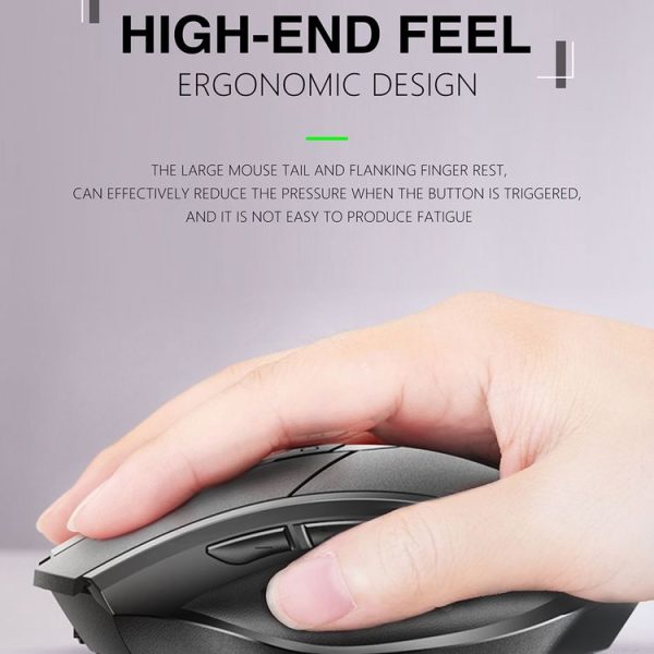 Inphic A1 6 Keys 1000 / 1200 / 1600 DPI Home Gaming Wireless Mechanical Mouse, Colour: Gray Wireless+Bluetooth 4.0+Bluetooth 5.0 - Image 5