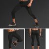 High Elastic Lycra Honeycomb Crash Pants Men Basketball Fitness Seven-tenths Sweatpants, Specification: M (White) - Image 11
