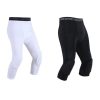 High Elastic Lycra Honeycomb Crash Pants Men Basketball Fitness Seven-tenths Sweatpants, Specification: M (White) - Image 2