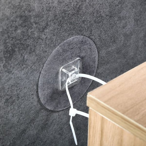 5 Set Child Protection Cabinet Anti-Falling Anti-Dropping Fixture Wall Tie Line Non-Marking Patch (Diameter 78mm) - Image 3