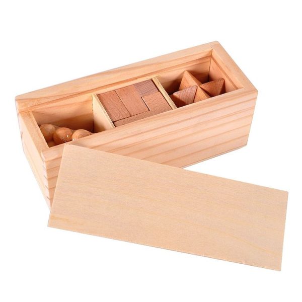 3 PCS / Set Adult Wooden Box Educational Toys Kongming Lock Luban Lock - Image 3