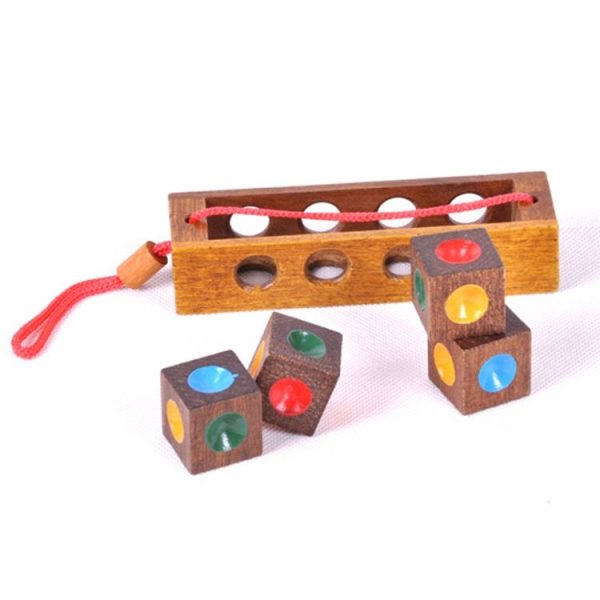 2 Sets Adult Wooden Educational Toy Cube Block Color Matching Chess - Image 3