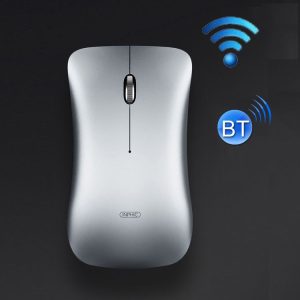 Inphic PM9 2400 DPI 4 Keys Office Computer Four-Way Wheel Silent Charging Wireless Mouse (2.4G+Bluetooth 5.0+Bluetooth 4.0 Space Silver)