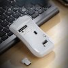 Inphic PM9 2400 DPI 4 Keys Office Computer Four-Way Wheel Silent Charging Wireless Mouse (2.4G+Bluetooth 5.0+Bluetooth 4.0 Space Silver) - Image 3