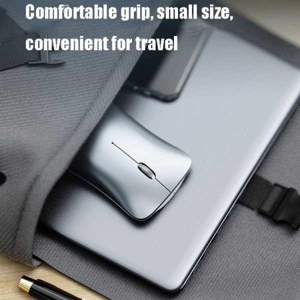 Inphic PM9 2400 DPI 4 Keys Office Computer Four-Way Wheel Silent Charging Wireless Mouse (2.4G+Bluetooth 5.0+Bluetooth 4.0 Space Silver) - Image 7