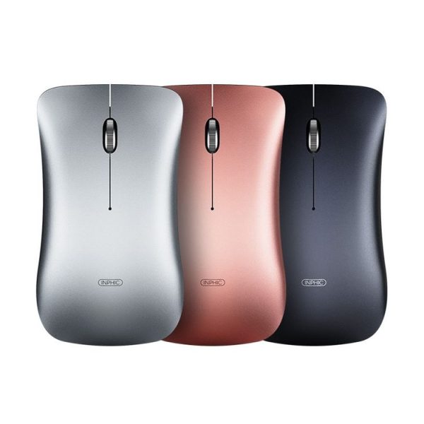 Inphic PM9 2400 DPI 4 Keys Office Computer Four-Way Wheel Silent Charging Wireless Mouse (2.4G+Bluetooth 5.0+Bluetooth 4.0 Space Silver) - Image 9