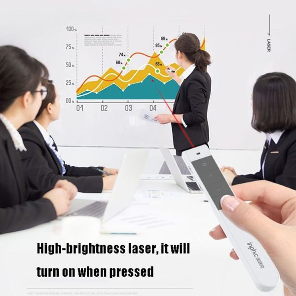 Inphic PL2 Wireless Pointer Laser Remote Control Pen Office PPT Flip Pen Multimedia Projection Red Laser Pen, Colour: Charging Clack - Image 9
