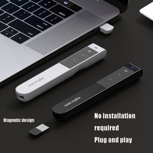 Inphic PL2 Wireless Pointer Laser Remote Control Pen Office PPT Flip Pen Multimedia Projection Red Laser Pen, Colour: Charging White - Image 5