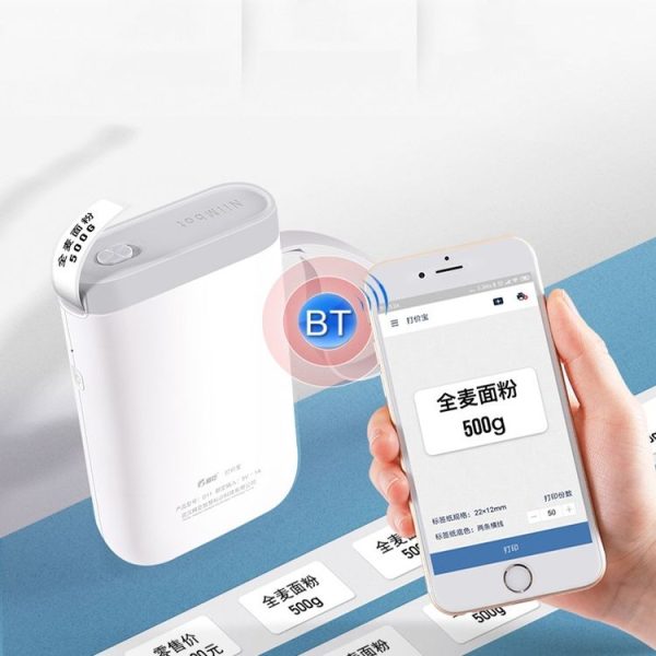 NIIMBOT D11 Thermal Label Printer Bluetooth Handheld Portable Sticker Mobile Phone Printer, Model: D11+1 Roll White Label - Image 2
