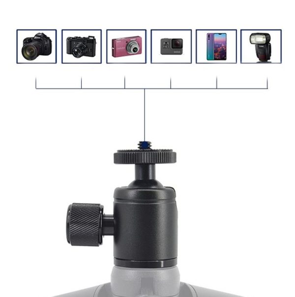 BH-903 Mini Desktop Aluminum Alloy Tripod Mini Ball Head 360 Degree Pan 90 Degree Tilt Tripod - Image 6