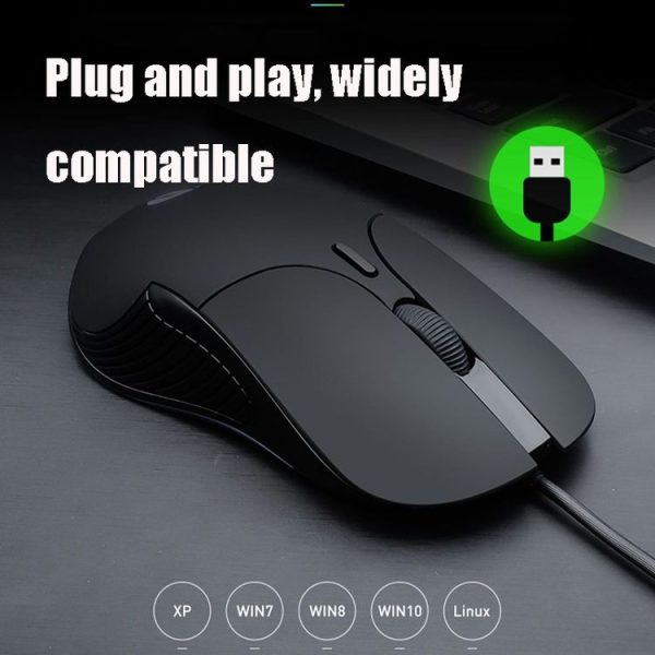 Inphic PB1 Business Office Mute Macro Definition Gaming Wired Mouse, Cable Length: 1.5m, Colour: Black Silen Business Version - Image 6