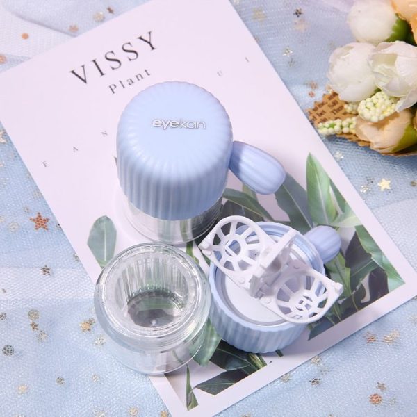 Eyekan HL-830 Manually Hand Pull Rotation Contact Lens Cleaner Washer Cleaning Lenses Case Tool (Blue)