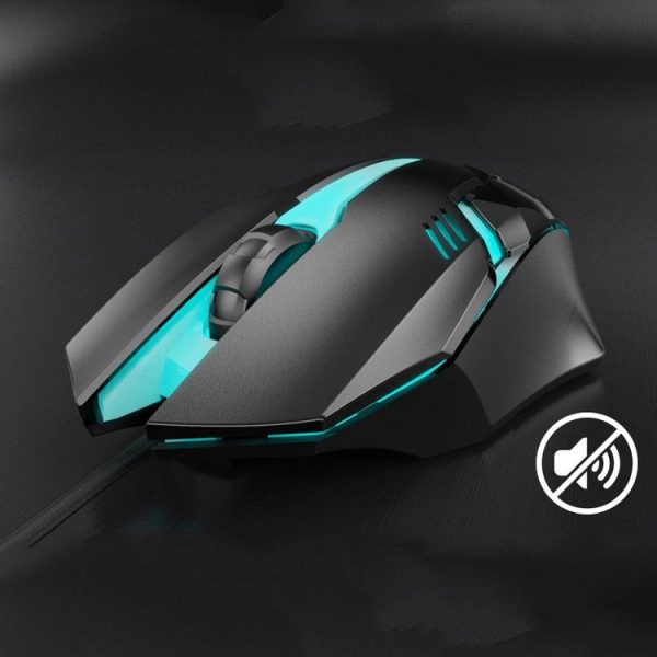 Inphic PB6 Household Macro Programming Metal Bottom Board Luminous Gaming Mouse, Cable Length: 1.5m, Colour: Black 3 Keys Mute Version - Image 2