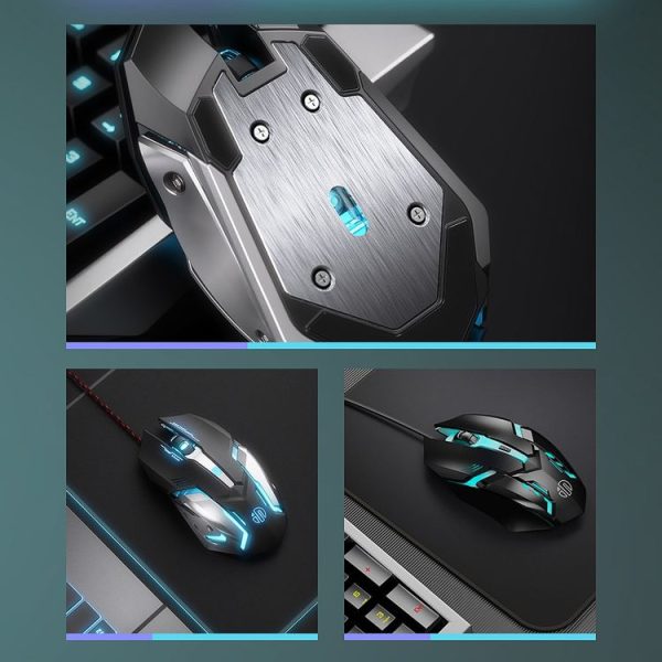 Inphic PB6 Household Macro Programming Metal Bottom Board Luminous Gaming Mouse, Cable Length: 1.5m, Colour: Black 6 Keys Gaming Silent Version - Image 4