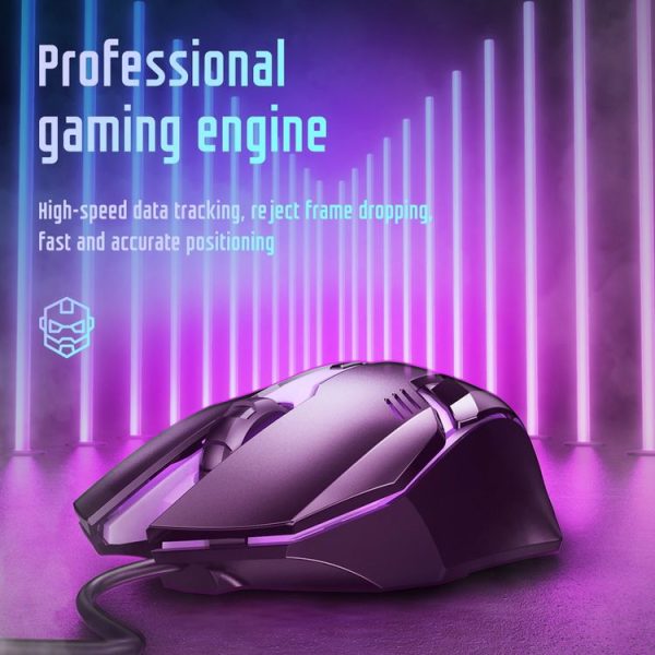 Inphic PB6 Household Macro Programming Metal Bottom Board Luminous Gaming Mouse, Cable Length: 1.5m, Colour: Black 6 Keys Metal Chassis - Image 8