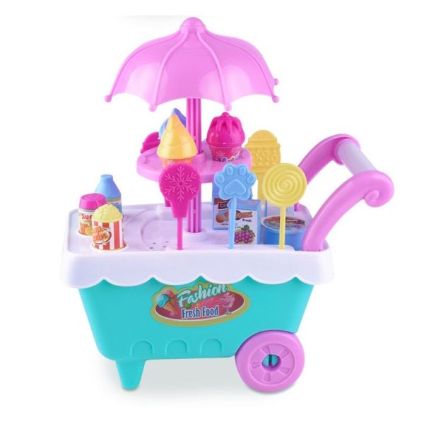 Simulation Candy Ice Cream Mini Detachable Trolley Child Cosplay Toy, Random Color Delivery - Image 2