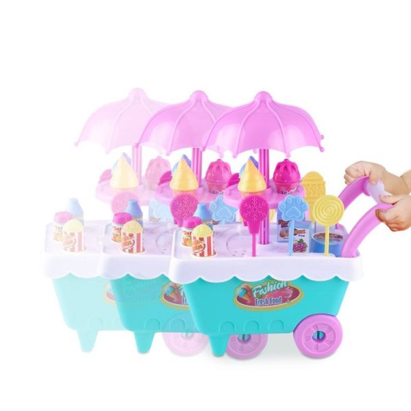 Simulation Candy Ice Cream Mini Detachable Trolley Child Cosplay Toy, Random Color Delivery - Image 4
