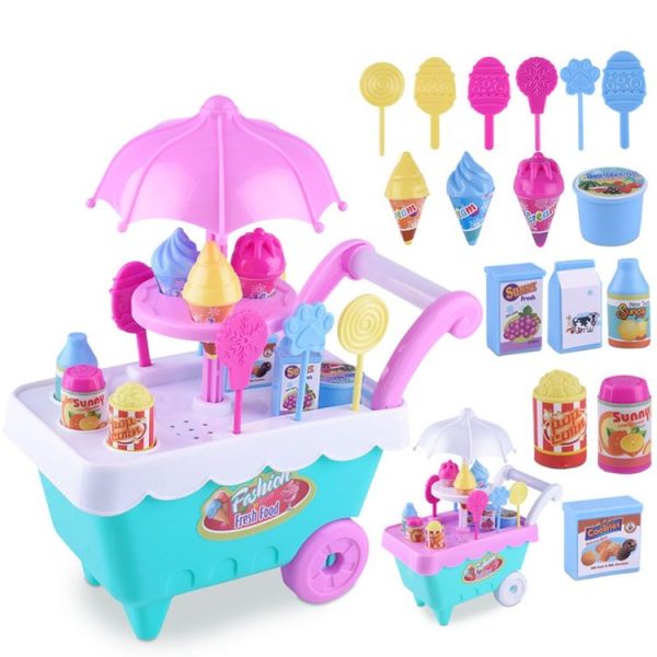 Simulation Candy Ice Cream Mini Detachable Trolley Child Cosplay Toy, Random Color Delivery - Image 5