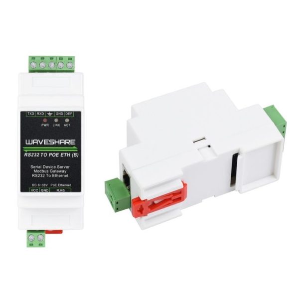 Waveshare 23951 Industrial Serial Server RS232 to RJ45 Ethernet TCP / IP to Serial with POE - Image 2