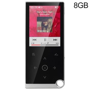 E05 2.4 inch Touch-Button MP4 / MP3 Lossless Music Player, Support E-Book / Alarm Clock / Timer Shutdown, Memory Capacity: 8GB without Bluetooth (Silver Grey)