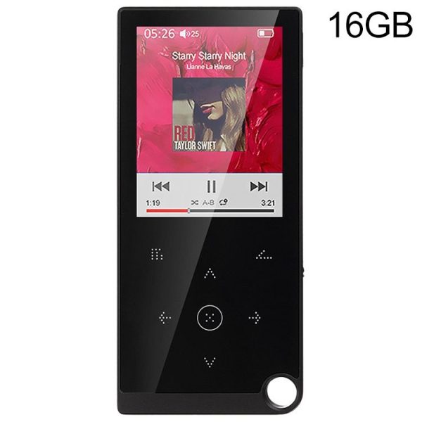 E05 2.4 inch Touch-Button MP4 / MP3 Lossless Music Player, Support E-Book / Alarm Clock / Timer Shutdown, Memory Capacity: 16GB without Bluetooth (Black)