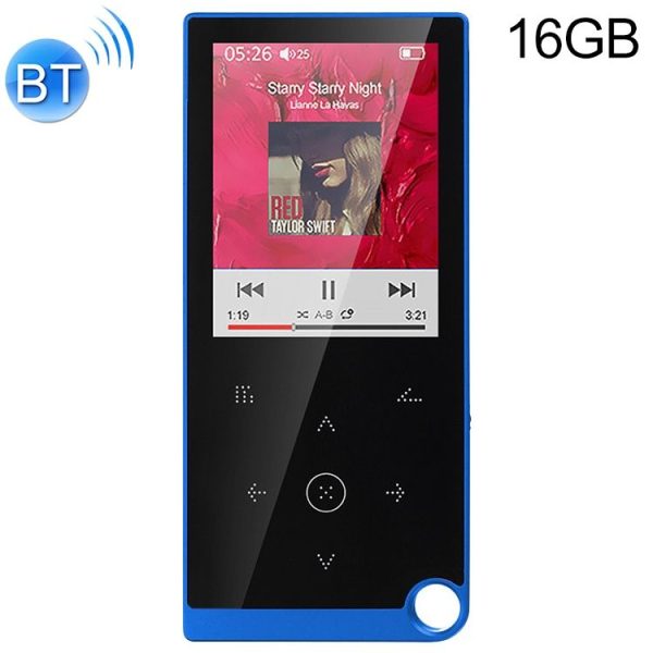 E05 2.4 inch Touch-Button MP4 / MP3 Lossless Music Player, Support E-Book / Alarm Clock / Timer Shutdown, Memory Capacity: 16GB Bluetooth Version (Blue)