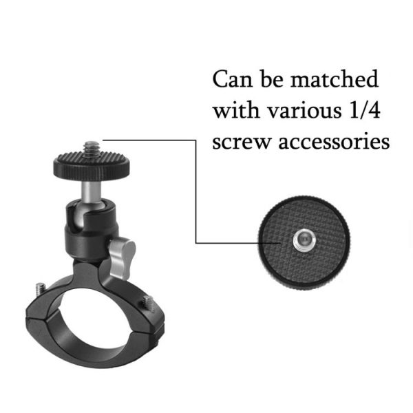 YJ-G2 Cycling Metal Tube Clip 1 / 4 PTZ Bicyle Bracket Universal Portable Camera Bicycle Clip - Image 4