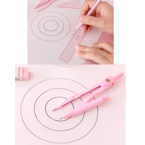AIHAO Compass / Mechanical Pencil / Eraser / Pen Core / Ruler / Protractor Stationery Set Random Colour Delivery - Image 5