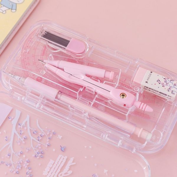 AIHAO Compass / Mechanical Pencil / Eraser / Pen Core / Ruler / Protractor Stationery Set Random Colour Delivery - Image 7