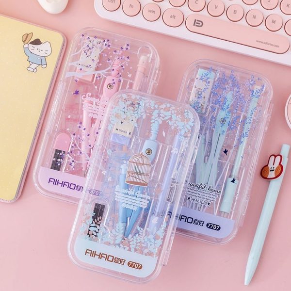 AIHAO Compass / Mechanical Pencil / Eraser / Pen Core / Ruler / Protractor Stationery Set Random Colour Delivery - Image 8