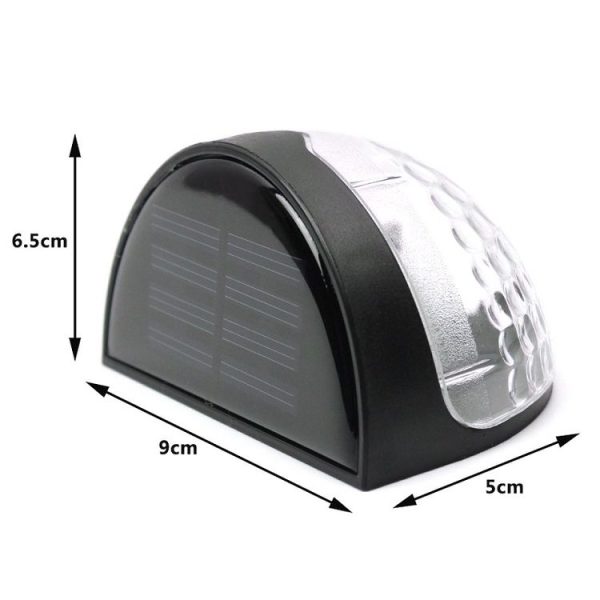 2 PCS LED Solar Wall Light Outdoor Semicircular Fence Garden Lawn Light - Image 3