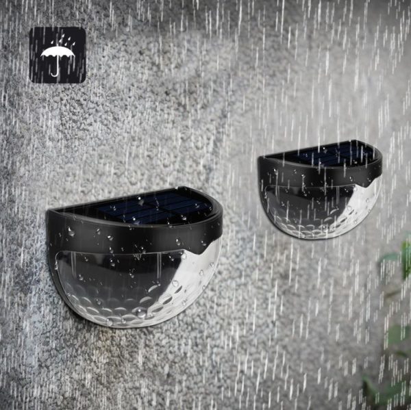 2 PCS LED Solar Wall Light Outdoor Semicircular Fence Garden Lawn Light - Image 5