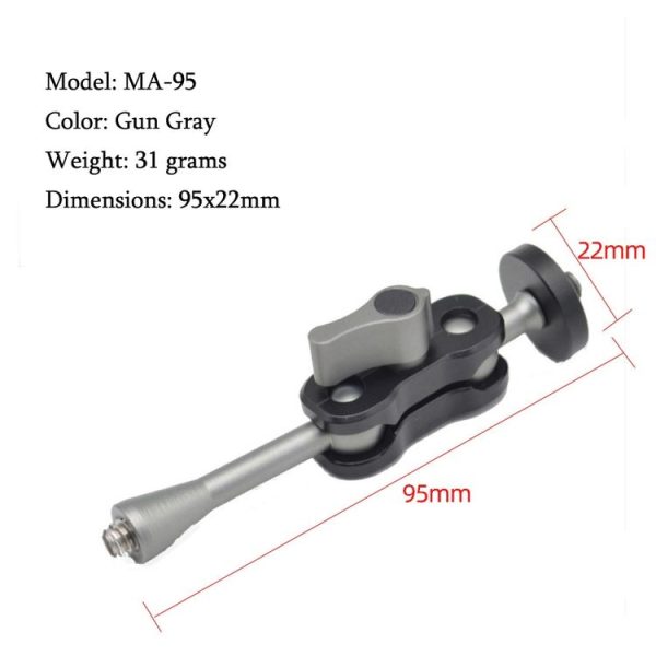 MA-95 Gun Gray YJ Magic Arm Bracket Mount 1 / 4 inch Ball Head Magic Arm - Image 2