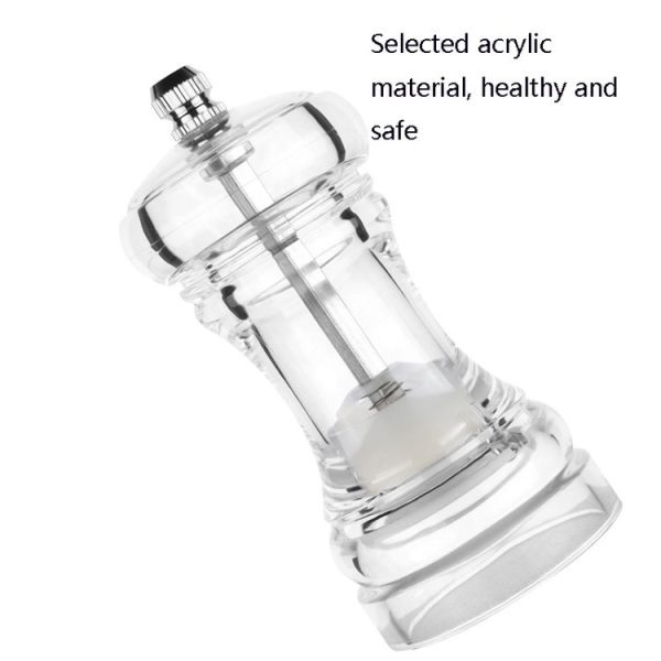 Acrylic Transparent Pepper Grinder Manual Pepper Grinder Ceramic Core Multi-Purpose Seasoning Bottle, Specification: 5 Inch - Image 5