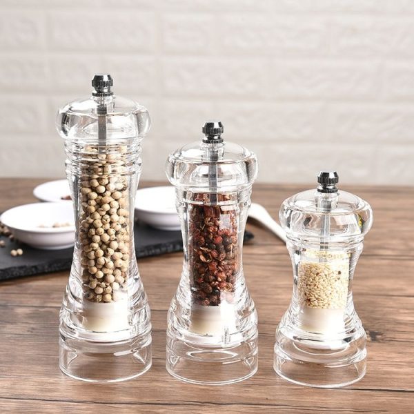 Acrylic Transparent Pepper Grinder Manual Pepper Grinder Ceramic Core Multi-Purpose Seasoning Bottle, Specification: 5 Inch - Image 6