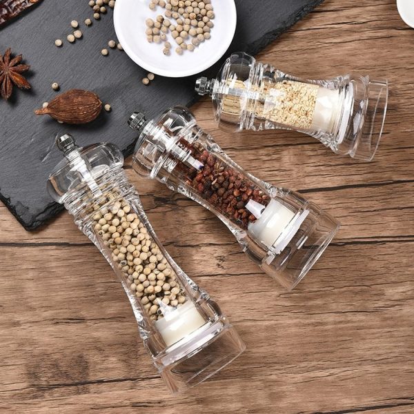 Acrylic Transparent Pepper Grinder Manual Pepper Grinder Ceramic Core Multi-Purpose Seasoning Bottle, Specification: 5 Inch - Image 7