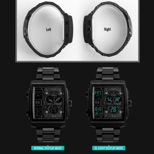 SKMEI 1274 Men Fashion Electronic Watch Multifunctional Outdoor Sports Watch (Blue) - Image 3