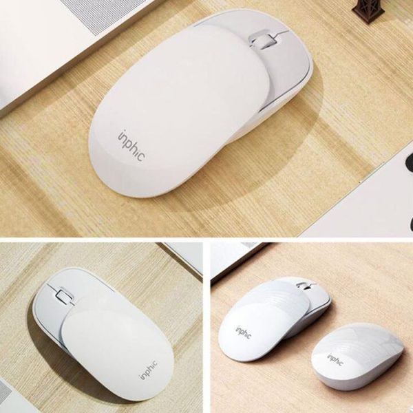 Inphic PX1 1600DPI 6 Keys Office Laptop Gaming Silent Wireless Charging Mouse (Pure White) - Image 3