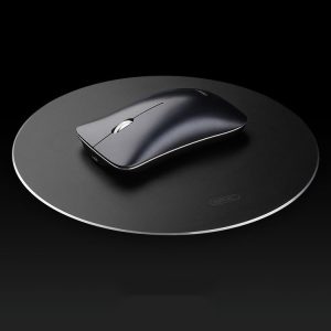 Inphic PD22 Aluminum Alloy Mouse Pad Round Hard Table Mat, Size: 20x20cm (Classic Black)