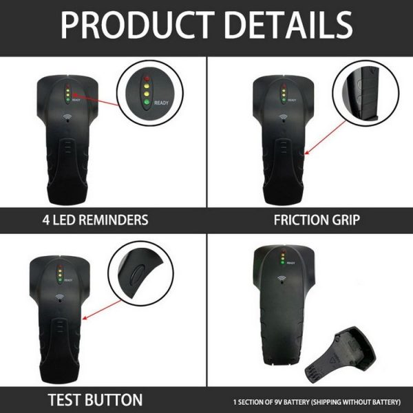 ST100B 3 in 1 Multifunctional Metal Wall Detector (Black) - Image 6